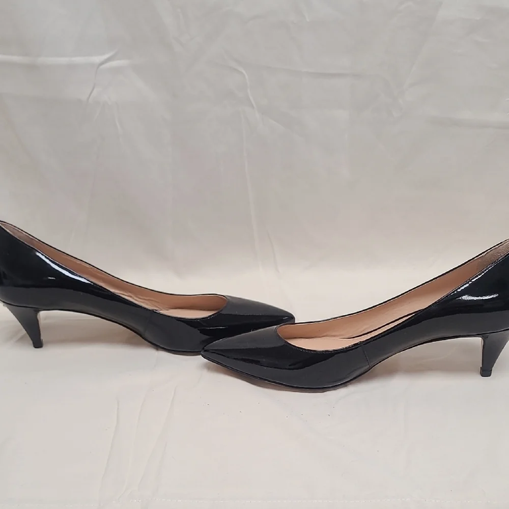 COACH Black Patent Leather Pointed Toe Sloane Pumps - Picture 6 of 7